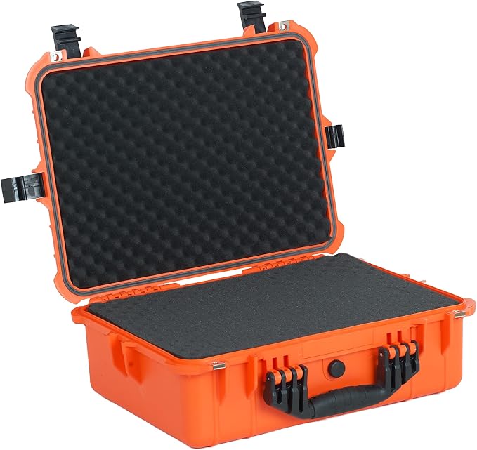 MEIJIA All Weather IP67 Waterproof Hard Camera Case,Hard Protective Case,Hard Case with Customizable Foam,Fit Use of Drones,Camera,Equipments,Pistols(Orange,19.78x15.77x7.41inches) - Image 5