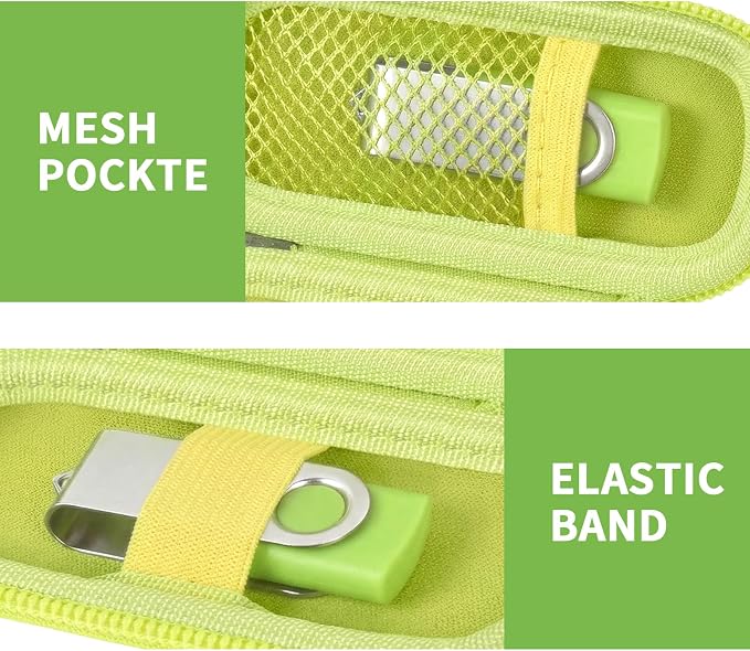 USB Flash Drive Case, SD Card/Thumb Drive/Memory Cards Holder, Bag Only | SDXC/SDHC Storage, Electronic Accessories Organizer for SanDisk / for Samsung, for Students/IT/Office/School/Travel, Green - Image 4