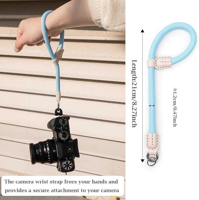 VOVMOEYA Rope Camera Wrist Strap for Sony Fujifilm Nikon Canon DSLR - Hand Strap - Blue - Image 2