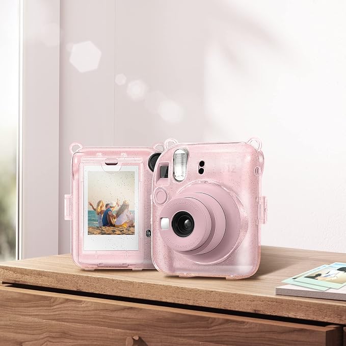 Fintie Protective Case for Fujifilm Instax Mini 12 Instant Camera - Crystal Hard Shell Cover with Upgraded Film Pocket for Storing Photos & Removable Shoulder Strap | Crystal Hard Shell Cover, Back Films Pocket, Adjustable Shoulder Strap, Scratch Pesis... - Image 7