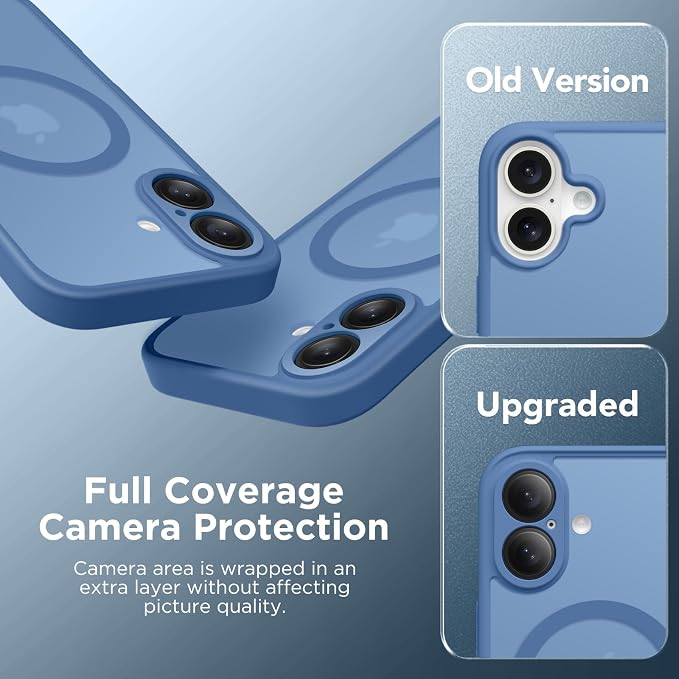 CAPRARO for iPhone 16 Case, Compatible with MagSafe Lake Blue | Upgraded [Full Camera Protection] Protective Translucent Matte Women Girl Magnetic Phone Case Cover, Lake Blue - Image 6