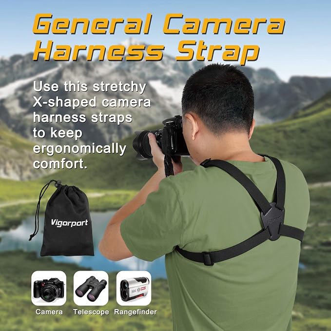 Vigorport Camera Strap, Cross Shoulder Straps, Quick Release Chest Harness | for Binoculars, Rangefinders, Harness Strap Compatible with Canon, Nikon, Sony and DSLR SLR Cameras - Image 5