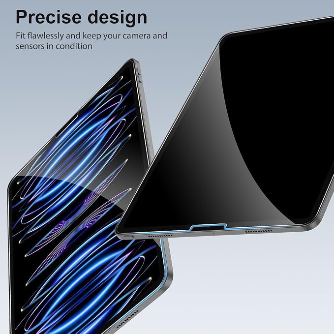 SPARIN Screen Protector for iPad Pro 12.9 [2022/2021/2020-6th/5th/4th] | 2pcs Camera Lens Protector+ 2pcs Tempered Glass for iPad Pro 12.9 inch, Support Apple Pencil & Case Friendly - Image 3