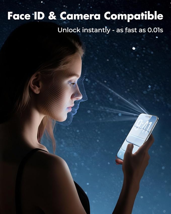 UNBREAKcable iPhone 17 Air Screen Protector & Camera Lens Protector | Upgraded Dual-Tempered Glass with Military-Grade 9H Hardness, 3-Pack,HD Clarity, Anti-Fingerprint, Case Friendly, Fits 6.5'' - Image 6