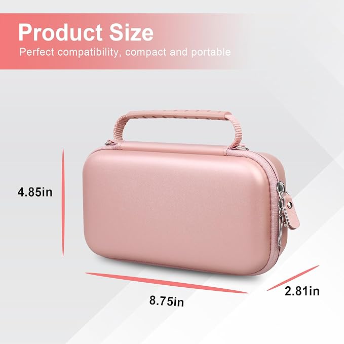Canboc Camera Case for Femivo/brewene/zheozeig/VETEK 4K Vlogging Camera | Vlogging Camera Bag with Removable Shoulder Strap, Mesh Pocket fit Lens, Battery, Cable, Rose Gold (Case Only) - Image 8