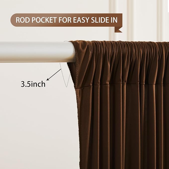 Dark Brown Backdrop Curtains-Wrinkle-Free Polyester Photography Drapes Party Curtain Background for Baby Shower Wedding Decorations- 16 X10FT - Image 4