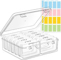 zoeynex Small Bead Organizers and Storage, 12 Clear Plastic Boxes with Hinged Lids, for Beads, Jewelry Making, Crafts, Hardware, Fishing Tackle, Small Parts (32 Labels) by zoeynex