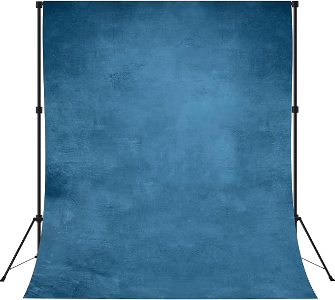 8x10ft Blue Backdrop Vintage Photography Backdrop for Professional Studio Backgrounds Blue Retro Photo Backdrop Prop Portrait Photo Backdrops for Photoshoot Backdrop Curtains Rod Pocket on Top by Naykaly