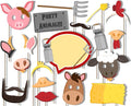 Farm Animals Barnyard Photo Booth Props Kit - 20 Pack Party Camera Props Fully Assembled by BirthdayGalore
