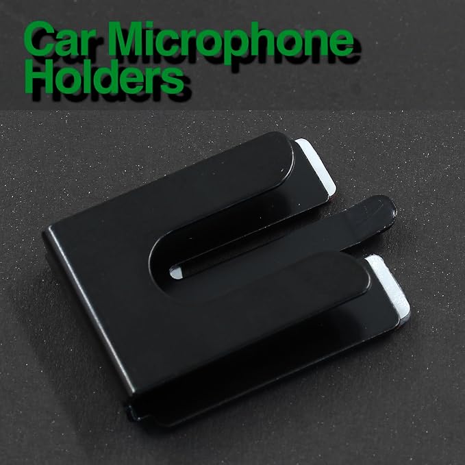 2PCS Black Radio Microphone Hanger, 42 x 30 x 8mm, Style 3 | Adhesive Back, CB Microphone Holder, Metal Car Mic Hanger, For Cars Homes Offices - Image 7