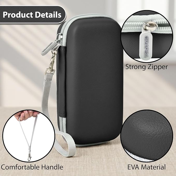 Film Camera Case for Kodak EKTAR H35 H35N Half Frame Film Camera | Camera and 35mm Film Rolls Storage, Mesh Pocket for Small Accessories, Travel and Home Organization; Slim, Black, Case Only - Image 4