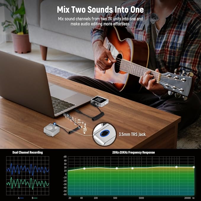 NEEWER CM31 Wireless Lavalier Microphone with 8GB Storage 820ft Range 48KHz 24Bit Noise Cancelling Compatible with iPhone iPad Android PC Camera YouTube/TikTok Stream Podcast Interview - Image 5