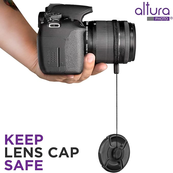 Altura Photo 5 Pcs Lens Cap Leash, Keeper, Tether & Holder for Camera Lens | Never Lose a Lens Cap Again, Lens Cover Strap & String, Fits Most DSLR & Mirrorless Cameras - Image 6