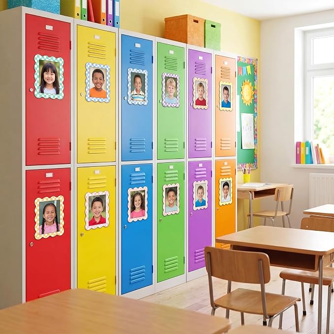 Capoda 12 Pcs 4x6 Magnetic Picture Frames Back to School Picture Frame for Refrigerator Locker Accessories Magnetic Photo Holders Colorful Fridge Photo Magnets for School Office Decorations(Checked) - Image 4