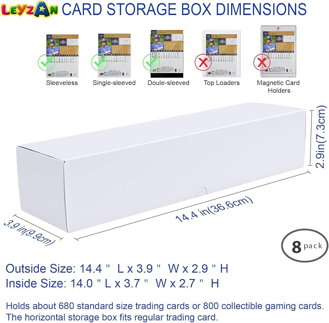 Trading Card Storage Box, 8-Pack 1000 Count Cardboard TCG & Sport Card Box | Trading Card Storage with Divider and Labels, Card Organizer Box for MTG, Magic, Football, Basketball, Game Card Collections - Image 6