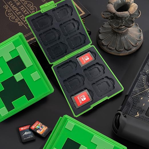 doepeBAE Game Card Case for Nintendo Switch,Portable Game Card Holder,Hard Shell Storage Case,Large Capacity Switch Card Organizer with 12 Card Slots (M Green) - Image 7