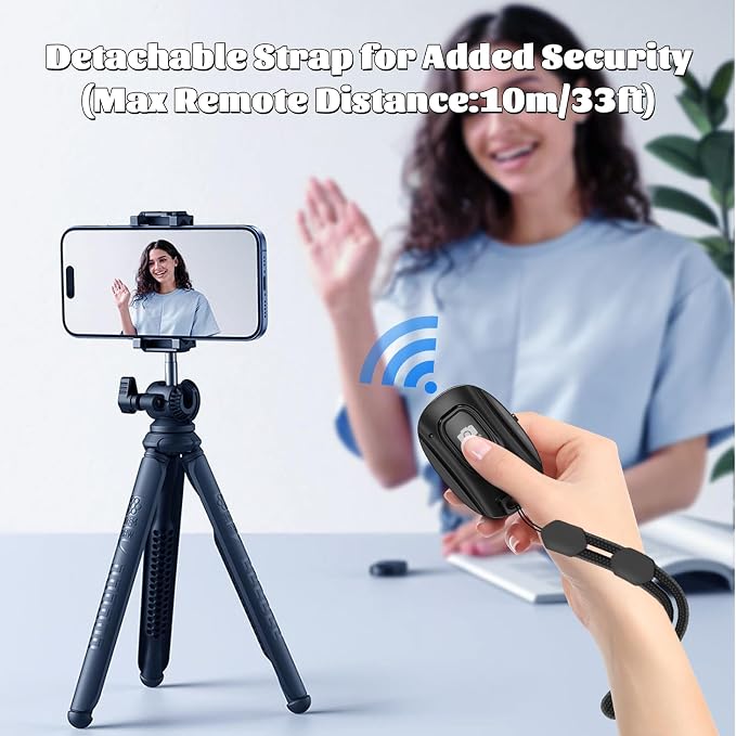 Wireless Camera Remote Shutter for iPhone and Android Smartphones 2 Pack, Bluetooth 5.2 Phone Remote Control Selfie Button for Photos and Videos, Battery Powered, Wrist Strap Included(2 Pack) - Image 5