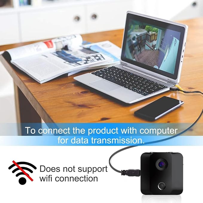 HD 1080P Portable Small Nanny Cam with Night Vision,Wireless Mini Spy Camera Body Cam Surveillance Cameras for Home Security Indoor/Outdoor Small Security Camera No WiFi Needed - Image 3