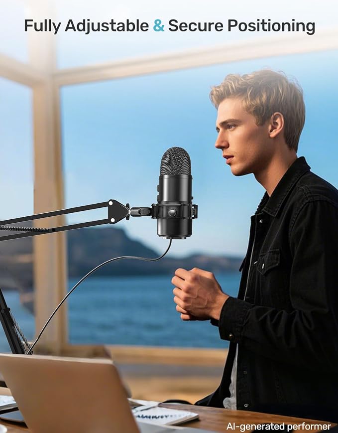Custom Built for Blue Yeti Shock Mount with Pop Filter, 2026, Suspension | Anti-Vibration Elastic Suspension, Holder Clip & Screw Adapter, 2026 Upgrade, Compatible with Blue Yeti Mic, Podcast&Studio - Image 6