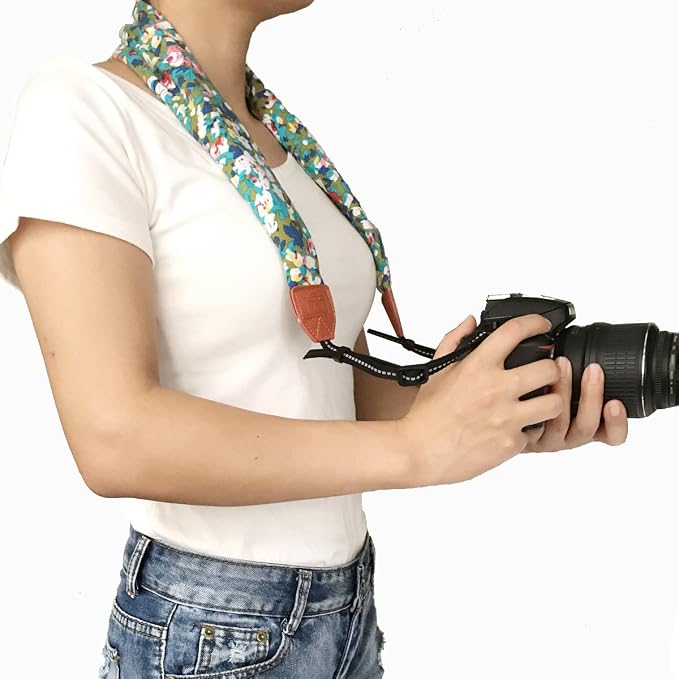 Alled Camera Neck Shoulder Belt Strap, Chevron Scarf Vintage Print Soft Coloful Camera Straps for Women/Men for DSLR/SLR/Nikon/Canon/Sony/Olympus/Samsung/Pentax ETC - Image 5