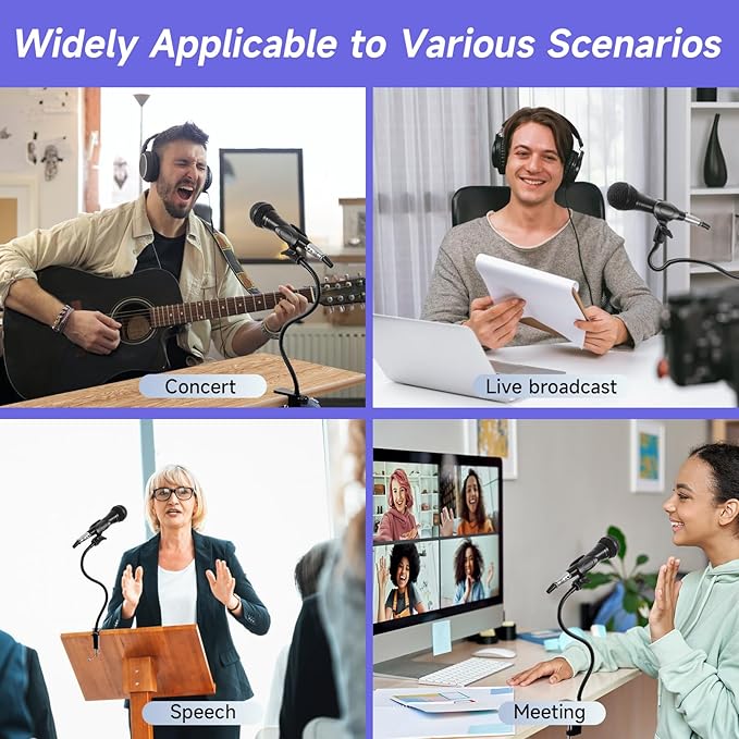 Podium Microphone Holder & Mic Holder -13.78" Flexible Gooseneck Desktop Mic Stands Holder for Lectern Podium Podcast Meetings Lectures Pulpit Streaming Gaming Studio - Image 5