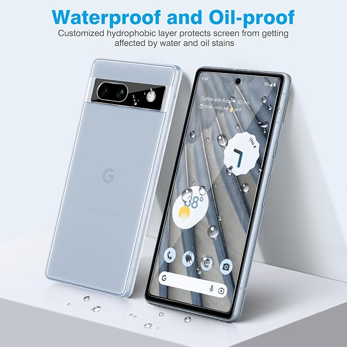 OMOTON Screen Protector for Google Pixel 7A 5G 6.1 Inch, 3 Pack | Tempered Glass & Camera Lens Protector, Alignment Frame/Anti Scratch - Image 9
