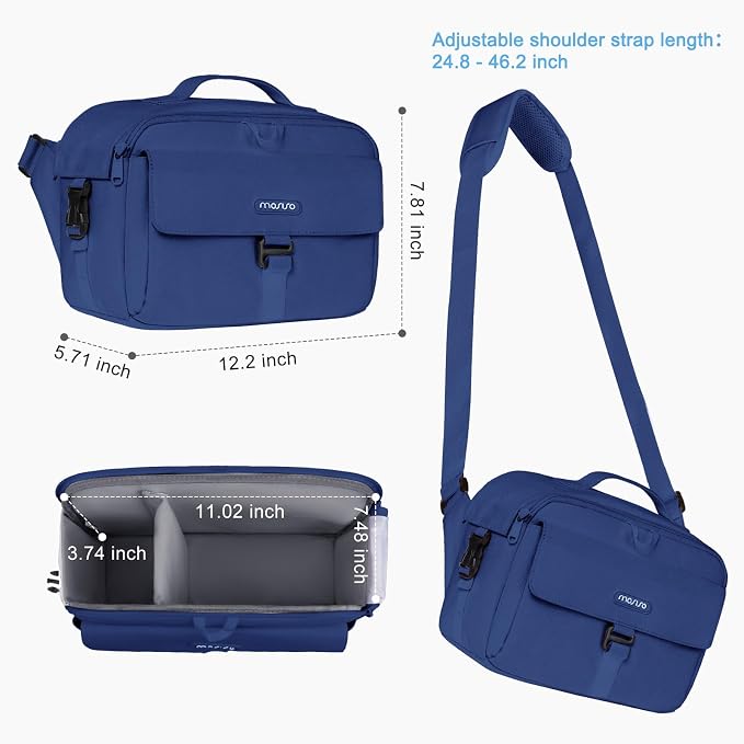MOSISO Camera Shoulder Bag Camera Case Crossbody Sling Purse, Navy Blue | DSLR/SLR/Mirrorless Compact Padded Photography Handbag with Rain Cover Compatible with Canon/Nikon/Sony Cameras and Lenses - Image 3