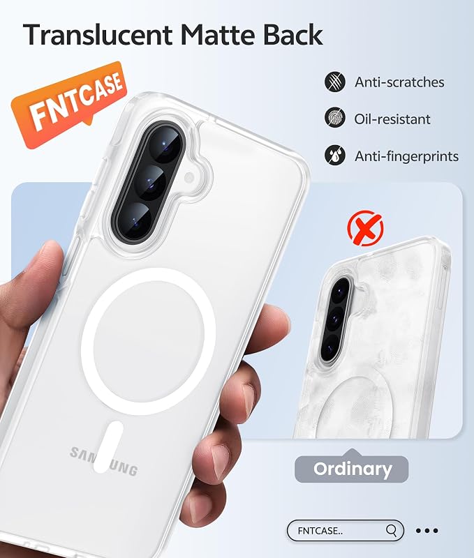 FNTCASE for Galaxy A17/A16 5G Phone Case, Fit for Magsafe, Screen Protector | Translucent Matte, 14FT Military Grade Drop Protection, Slim Shockproof Protective, for Samsung A 17 A 16 Cover, White - Image 6
