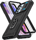 Gritup for Galaxy A23 5G Case Military-Grade Shockproof with Kickstand | (   ) with 2 PCS Screen Protector, Slide Camera Cover, Heavy Duty Funda para A 23 5G Cover, Black by Gritup