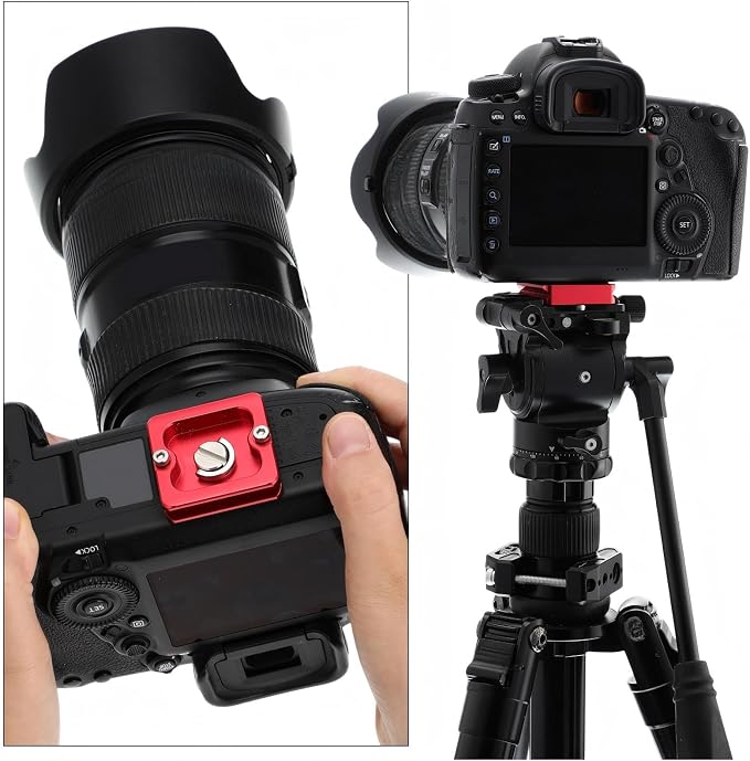 Frienda Quick Release Plate Tripod 1/4-20 DSLR,Pu40,Red | Tripod Mount Plate, Camera Tripod Mount for DSLR Camera Tripod Ball Head , Metal, 1.9 x 1.5 x 0.4 Inch - Image 7