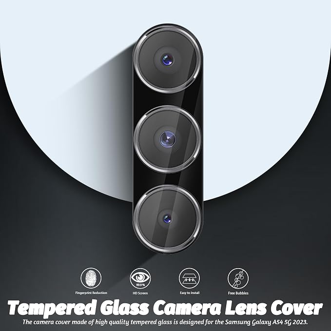 Orzero (4 Pack) Camera Lens Protector Compatible for Samsung Galaxy A54 5G, Protector de Cámera Tempered Glass 9 Hardness HD Anti-Scratch Bubble-Free - Image 5