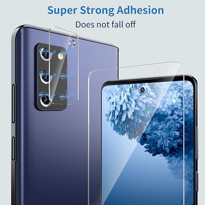 Galaxy S20 FE Screen Protector and Camera Protector, [3 Screen Protectors+3 Camera Protectors][Support Fingerprint] Tempered Glass Screen Protector for Samsung Galaxy S20 FE 5G/4G - Image 5