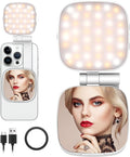Magnetic Selfie Light, Phone Light Compatible with iPhone Magsafe, | CRI97, 360° LED Ring Fill Light, Mirror Included, For Selfies/Photography/TikTok, Zoom Calls/Video Conference by Unknown