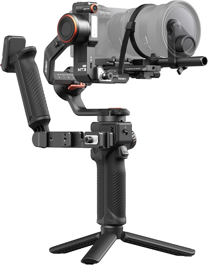 Hohem iSteady MT3 Pro Kit 3-Axis Gimbal Stabilizer for Camera, AI Tracker with Fill Light, for Mirrorless/Pocket/Action Camera/Smartphone, Detachable Touchscreen Control, for Canon/Nikon/Sony/Fujifilm by Hohem