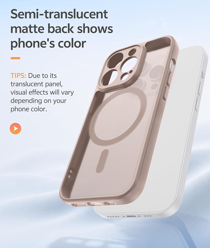 FNTCASE for iPhone 14 Pro Case, Compatible with Magsafe, Screen Protector | Full Camera Protection, Translucent Matte, 14FT Military Grade Drop Proof, Shockproof Protective Phone Cover, Desert Gold - Image 5