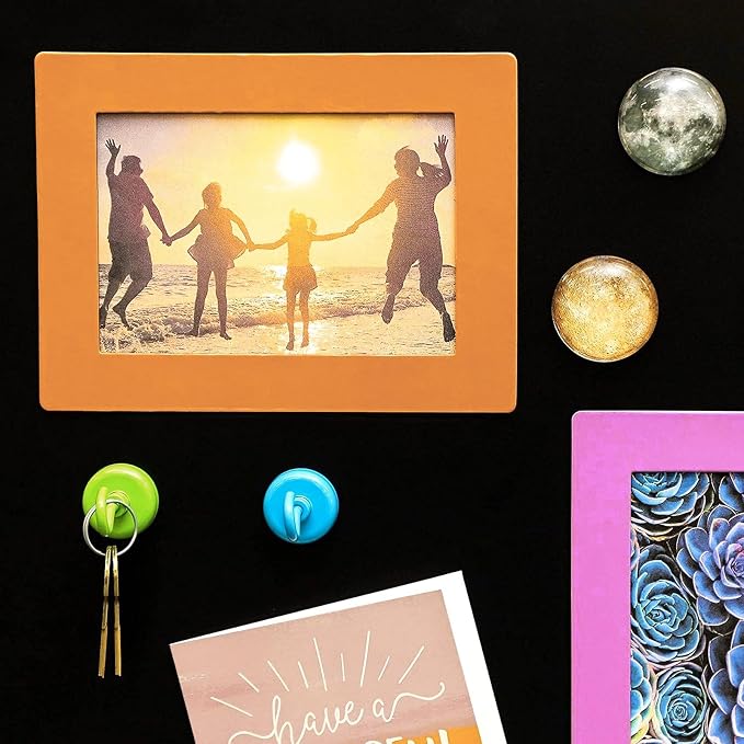Juvale Colorful Magnetic Picture Frames - Multi-Surface Display with Refrigerator Magnet - Easy Photo Swap Magnetic Picture Frame - Locker Accessories - Pack of 15, 6.25 x 4.7 in, Fits 4"x 6" Photos - Image 3