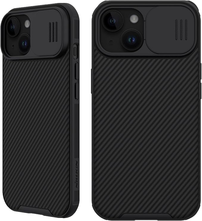 Mangix for iPhone 15 Case with Camera Cover,Slim Fit Thin Polycarbonate Protective Shockproof Cover with Slide Camera Cover, Upgraded Case for Apple iPhone 15 6.1inch Black by Mangix