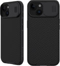 Mangix for iPhone 15 Case with Camera Cover,Slim Fit Thin Polycarbonate Protective Shockproof Cover with Slide Camera Cover, Upgraded Case for Apple iPhone 15 6.1inch Black by Mangix
