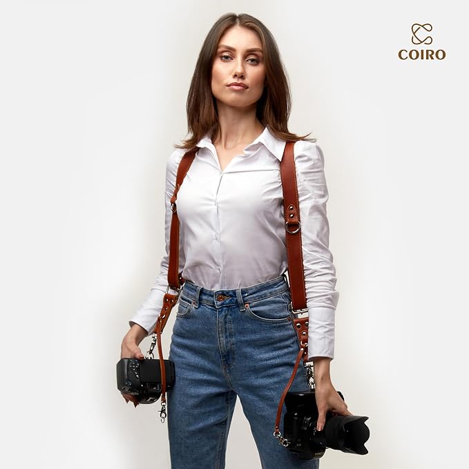 Dual Camera Harness Leather Camera Strap DSLR/SLR, All-Day Comfort - Image 7