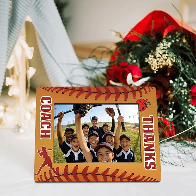Thanks Coach Photo Frame, Baseball Picture Frame, Sports Themed Decor Tabletop Display Frames for Players and Coaches, Gift to Baseball Enthusiasts for 4x6 Inches Photos - Image 3