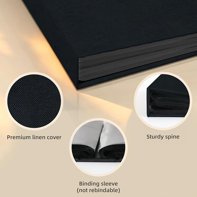 Popotop Photo Album 4x6 100 Pockets for Wedding Gifts,Linen Hardcover Picture Albums for Family Anniversary Baby Vacation Pictures - Image 4