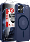 LeYi for iPhone-13 Mini Case/iPhone-12 Mini Phone Cases:[ Screen Protector X2+ Camera Cover X2] Compatible with Magsafe i iphone12 12mini Slim Protective Magnetic Funda para iphone13 13mini, Blue by LeYi