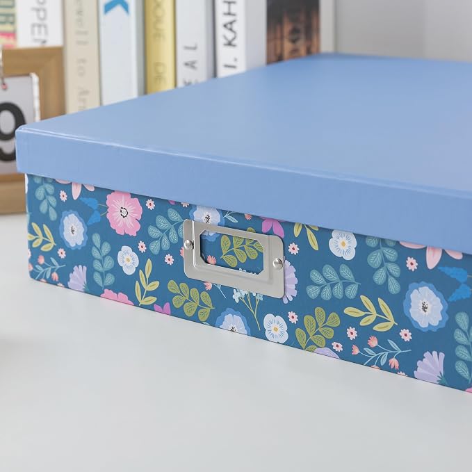 Soul & Lane - Scrapbook Memory Storage Box, 14.8x13x3.7 In, Midnight Bloom | Large Keepsake Organizer with Lid for Photos and Memorabilia, Decorative Scrapbooking Storage for 8.5 x 11 Letter-Size Papers - Image 6