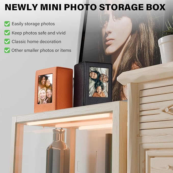 2x3 Inch Photo Holder Compatible for Instax Mini EVO/Liplay/SE/12/11/13/41/40/99/90/9/8/7S Camera Films, 3 Inch Film Storage Box, Photo Case Accessories Can Hold 50 PCS Picture - Black - Image 6