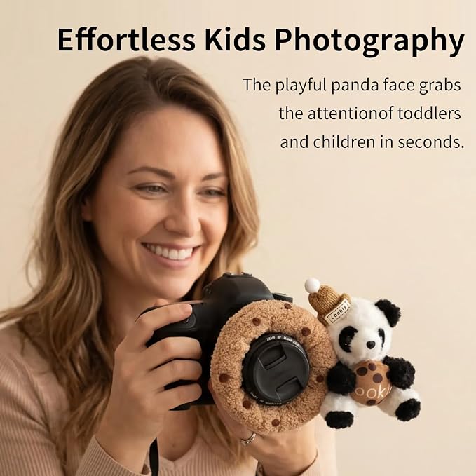 Shutter Hugger, Handmade Panda Camera Lens Stand, Stretchy Camera Buddies for Baby & Pet Posing - Image 3