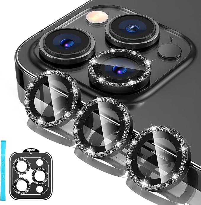 Tensea Camera Lens Protector Compatible for iPhone 17 Pro Max/17 Pro/15 Pro Max/15 Pro/16 Pro Max/16 Pro/14 Pro Max/14 Pro, Metal Tempered Glass Cover Camera Screen Protector Accessories,Case Friendly by Tensea