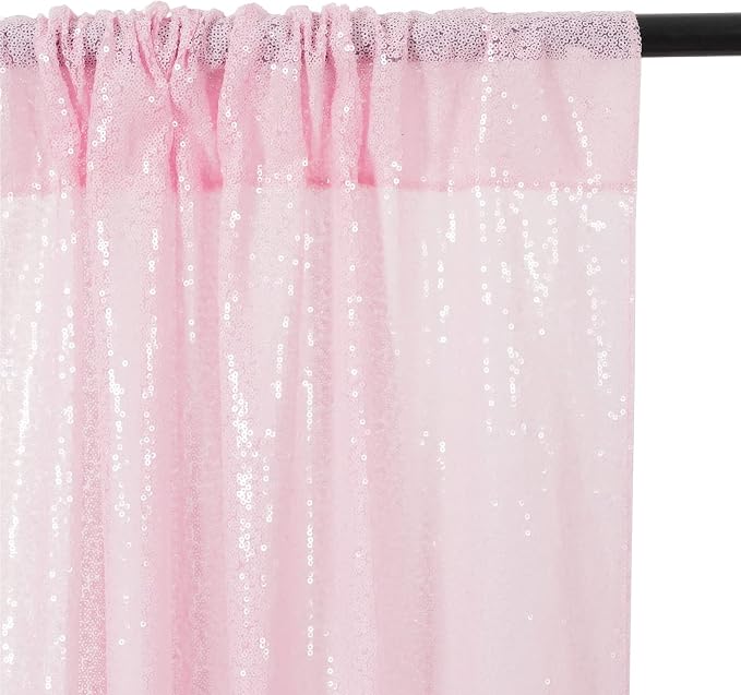 Poise3EHome Pink Sequin Backdrop,8FT x 10FT Sequin Photography Backdrop Curtain for Party Decoration - Image 6