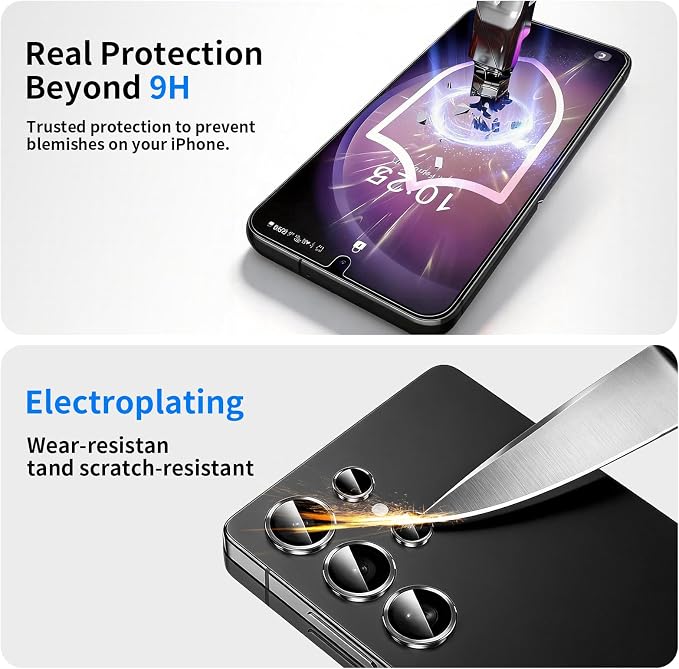 Privacy Screen Protector & Camera Lens for Galaxy S25 Plus 5G | 3+2 Pack, Anti-Spy, 9H Hardness, Support Fingerprint Unlock, Tempered Glass - Image 5