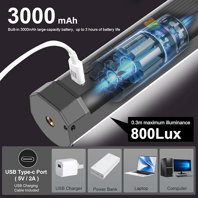 114 LEDs RGB Video Light Wand, Magnetic Handheld Magnetic Tube Light 2500K-9000K CCT & 20 Scene Modes with 3000mAh Battery, 95+ CRI, 120° Beam Angle for Photography YouTube TikTok Vlog - Image 8