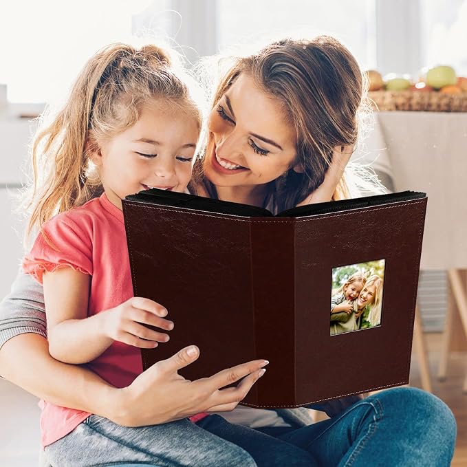 Ywlake Photo Album 4x6 300 Pockets, Leather Photo Albums Holds 300 Horizontal Only Pictures Brown - Image 6